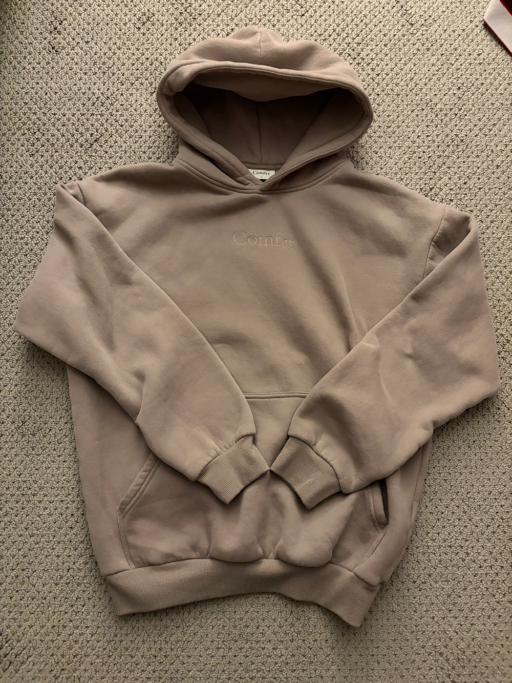 Comfrt tan Hooded Pullover Sweatshirt